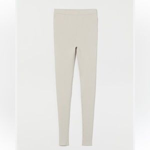 H&M Beige Ribbed Leggings Small